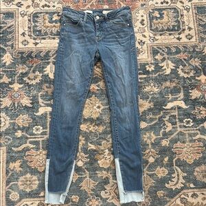 Pilcro and the Letterpress 25 Script Two-Tone Blue Ankle Skinny Jeans